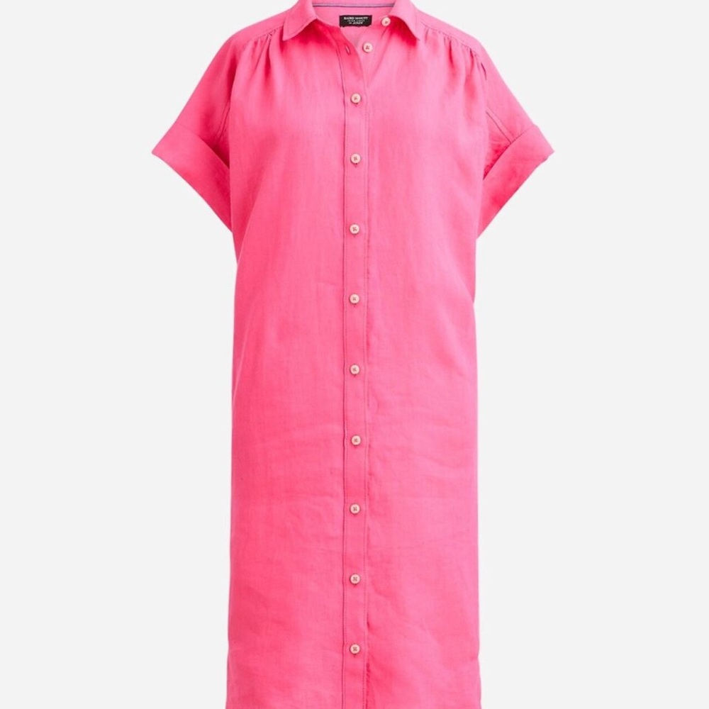 J. Crew (Begonia) Baird McNutt Irish Linen Shirt Dress
